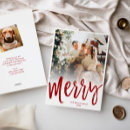 Search for brush script christmas cards Red