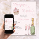 Search for champagne and cupcakes invitations Pink