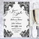 Search for black lace save the dates Black and white