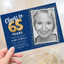 Search for 65th birthday invitations Glitter