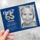 Search for 65th birthday invitations Glitter