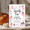Search for spooky one birthday invitations Pink