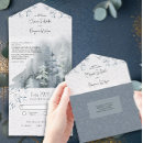 Search for winter forest wedding invitations Dusty blue