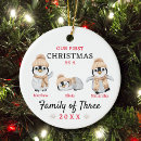 Search for family of three christmas tree decorations Holiday keepsake