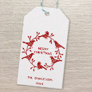 Search for christmas wreath gift tags Red