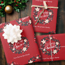 Search for christmas wreath wrapping paper Poinsettia