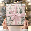 Search for village christmas wrapping paper Pink