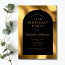 Search for mens black and gold birthday invitations Simple