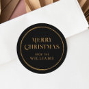 Search for elegant black and gold christmas stickers Simple