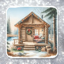 Search for christmas logs stickers Log cabin