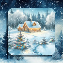Search for forest cabin stickers Winter wonderland
