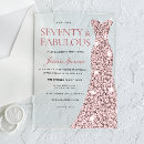 Search for rose gold 70th birthday invitations Party