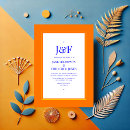 Search for orange and blue invitations Gold