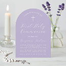 Search for lavender first communion invitations Modern