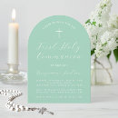 Search for green first communion invitations Simple