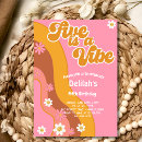 Search for five is a vibe birthday invitations Hippie