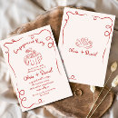 Search for red engagement party invitations Hand drawn