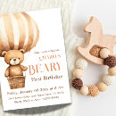 Search for beary 1st birthday invitations Gender neutral