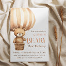 Search for beary 1st birthday invitations Gender neutral