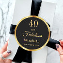 Search for forty and fabulous stickers Black and gold