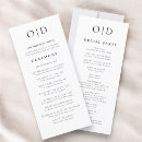 Search for black and white wedding programs Classic