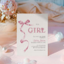 Search for bow baby girl shower invitations Its a girl