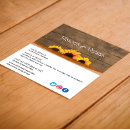 Search for sunflower business cards Barn wood