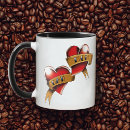 Search for heart tattoo mugs Black