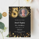 Search for 50 year old woman birthday invitations Gold