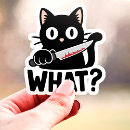 Search for murderers stickers Cat with knife