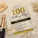 Search for 100 years birthday invitations Gold glitter