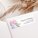 Search for pink hydrangea return address labels Floral