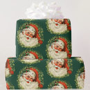 Search for vintage santa claus wrapping paper Green