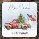 Search for red truck stickers Merry christmas