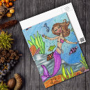 Search for fish swimming postcards Mermaid