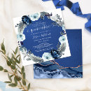 Search for navy blue floral invitations Calligraphy