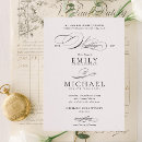 Search for romantic classic calligraphy elegant wedding invitations Chic