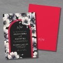 Search for floral wedding invitations Black and white