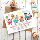 Search for animal train birthday invitations For kids