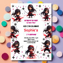 Search for girl ninja birthday invitations Samurai