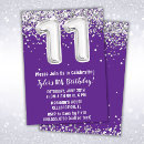 Search for 11th birthday invitations Purple