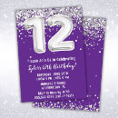 Search for 12th birthday invitations Purple