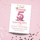 Search for princess 5th birthday invitations Royal celebration