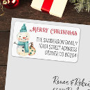 Search for happy snowman return address labels Whimsical