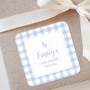 Search for blue gingham baby shower stickers Simple