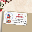 Search for snow globe return address labels Watercolor