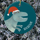 Search for dinosaur santa christmas tree decorations Tyrannosaurus rex