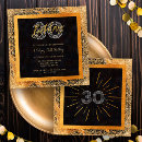 Search for black and gold 30th birthday invitations Glamourous