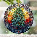 Search for stained glass christmas tree decorations Colourful