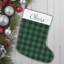 Search for green plaid christmas stockings Rustic